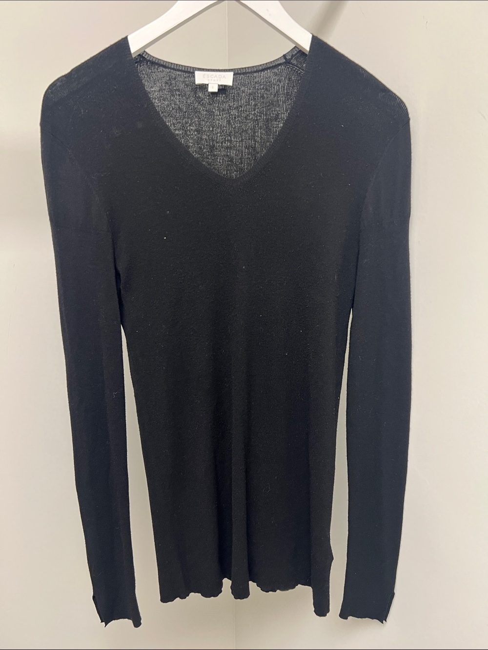 Escada Black V-Neck Slim Men's Sweater